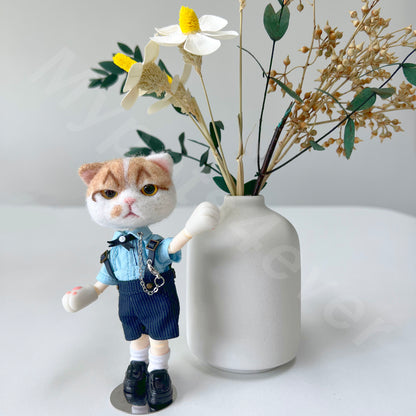 Miniature OB11 wool felt doll